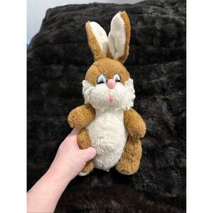 Daekor Vintage Pot Belly Bunny Rabbit Brown White 1979 16” Plush Stuffed Animal